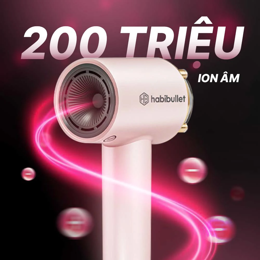 Máy sấy tóc Habibullet HHB2599 Princess tích hợp công nghệ ion âm